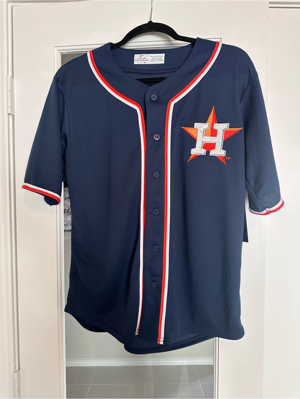 Houston Astros Youth Navy Button-Up Baseball Jersey